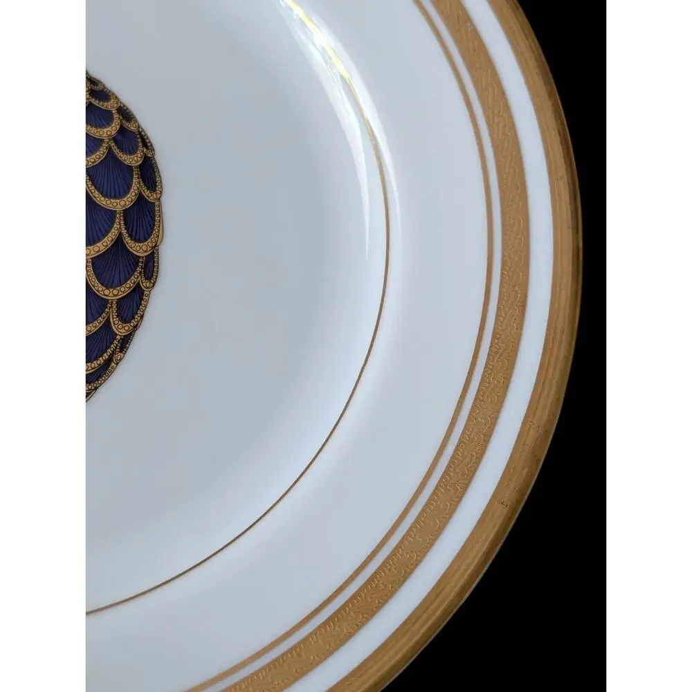 Faberge Imperial Egg Collection Salad Plates Set Of 4 Gold Trim Fine China Japan